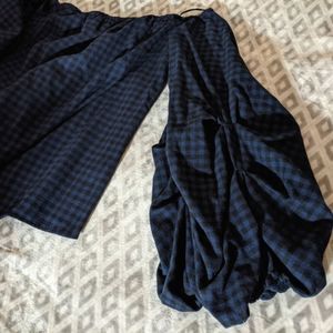 Anthropologie Navy Checkered Blouse